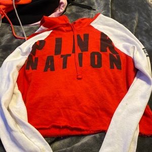 Pink VS crop hoodie